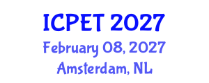 International Conference on Power Engineering and Technology (ICPET) February 08, 2027 - Amsterdam, Netherlands International Conference on Power Engineering and Technology (ICPET) February 08, 2027 - Amsterdam, Netherlands