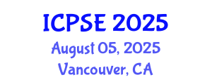 International Conference on Power Systems Engineering (ICPSE) August 05, 2025 - Vancouver, Canada