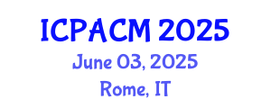 International Conference on Precision Agriculture and Crop Monitoring (ICPACM) June 03, 2025 - Rome, Italy