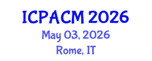 International Conference on Precision Agriculture and Crop Monitoring (ICPACM) May 03, 2026 - Rome, Italy