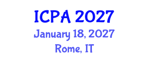 International Conference on Precision Agriculture (ICPA) January 18, 2027 - Rome, Italy International Conference on Precision Agriculture (ICPA) January 18, 2027 - Rome, Italy