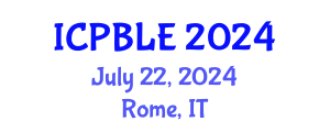 International Conference on Problem-Based Learning and Education (ICPBLE) July 22, 2024 - Rome, Italy