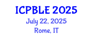 International Conference on Problem-Based Learning and Education (ICPBLE) July 22, 2025 - Rome, Italy