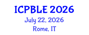 International Conference on Problem-Based Learning and Education (ICPBLE) July 22, 2026 - Rome, Italy