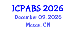International Conference on Psychological and Behavioural Sciences (ICPABS) December 09, 2026 - Macau, China International Conference on Psychological and Behavioural Sciences (ICPABS) December 09, 2026 - Macau, China