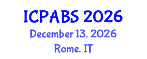 International Conference on Psychological and Behavioural Sciences (ICPABS) December 13, 2026 - Rome, Italy International Conference on Psychological and Behavioural Sciences (ICPABS) December 13, 2026 - Rome, Italy