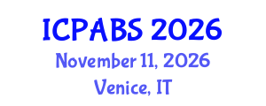 International Conference on Psychological and Behavioural Sciences (ICPABS) November 11, 2026 - Venice, Italy International Conference on Psychological and Behavioural Sciences (ICPABS) November 11, 2026 - Venice, Italy