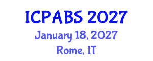 International Conference on Psychological and Behavioural Sciences (ICPABS) January 18, 2027 - Rome, Italy
