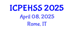 International Conference on Psychological, Educational, Health and Social Sciences (ICPEHSS) April 08, 2025 - Rome, Italy