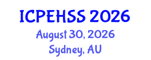 International Conference on Psychological, Educational, Health and Social Sciences (ICPEHSS) August 30, 2026 - Sydney, Australia