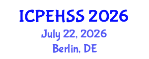 International Conference on Psychological, Educational, Health and Social Sciences (ICPEHSS) July 22, 2026 - Berlin, Germany