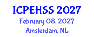 International Conference on Psychological, Educational, Health and Social Sciences (ICPEHSS) February 08, 2027 - Amsterdam, Netherlands International Conference on Psychological, Educational, Health and Social Sciences (ICPEHSS) February 08, 2027 - Amsterdam, Netherlands