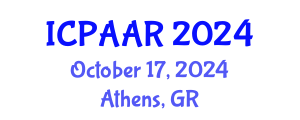 International Conference on Public Administration and Administrative Reform (ICPAAR) October 17, 2024 - Athens, Greece