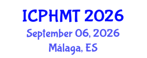 International Conference on Public Health and Medical Technology (ICPHMT) September 06, 2026 - Málaga, Spain International Conference on Public Health and Medical Technology (ICPHMT) September 06, 2026 - Málaga, Spain
