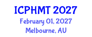 International Conference on Public Health and Medical Technology (ICPHMT) February 01, 2027 - Melbourne, Australia International Conference on Public Health and Medical Technology (ICPHMT) February 01, 2027 - Melbourne, Australia