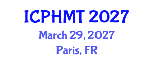 International Conference on Public Health and Medical Technology (ICPHMT) March 29, 2027 - Paris, France International Conference on Public Health and Medical Technology (ICPHMT) March 29, 2027 - Paris, France