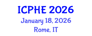 International Conference on Public Health Education (ICPHE) January 18, 2026 - Rome, Italy