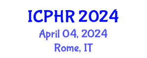 International Conference on Public Health Research (ICPHR) April 04, 2024 - Rome, Italy