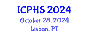 International Conference on Public Health Systems (ICPHS) October 28, 2024 - Lisbon, Portugal