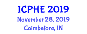 International Conference on Public Healthcare and Epidemiology (ICPHE) November 28, 2019 - Coimbatore, India