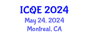 International Conference on Quality Engineering (ICQE) May 24, 2024 - Montreal, Canada