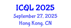 International Conference on Quantitative Linguistics (ICQL) September 27, 2025 - Hong Kong, China