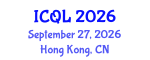 International Conference on Quantitative Linguistics (ICQL) September 27, 2026 - Hong Kong, China International Conference on Quantitative Linguistics (ICQL) September 27, 2026 - Hong Kong, China