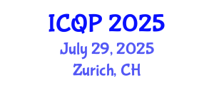 International Conference on Quantum Photonics (ICQP) July 29, 2025 - Zurich, Switzerland