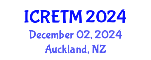 International Conference on Railway Engineering and Transportation Management (ICRETM) December 02, 2024 - Auckland, New Zealand