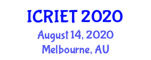 International Conference on Recent Innovations in Engineering and Technology (ICRIET) August 14, 2020 - Melbourne, Australia