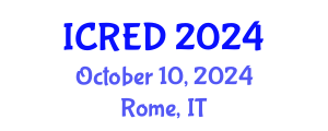 International Conference on Regional Economic Development (ICRED) October 10, 2024 - Rome, Italy