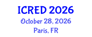 International Conference on Regional Economic Development (ICRED) October 28, 2026 - Paris, France