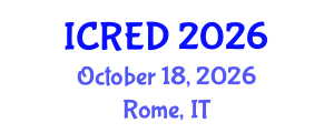 International Conference on Regional Economic Development (ICRED) October 18, 2026 - Rome, Italy