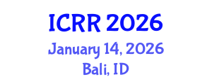 International Conference on Rehabilitation Robotics (ICRR) January 14, 2026 - Bali, Indonesia