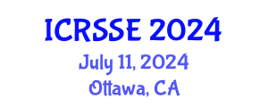 International Conference on Reliability, Safety and Security Engineering (ICRSSE) July 11, 2024 - Ottawa, Canada