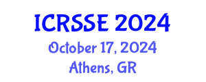 International Conference on Reliability, Safety and Security Engineering (ICRSSE) October 17, 2024 - Athens, Greece