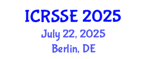 International Conference on Reliability, Safety and Security Engineering (ICRSSE) July 22, 2025 - Berlin, Germany