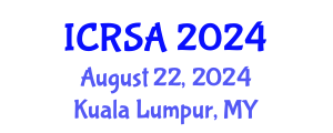International Conference on Remote Sensing and Applications (ICRSA) August 22, 2024 - Kuala Lumpur, Malaysia