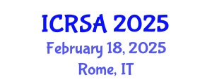 International Conference on Remote Sensing and Applications (ICRSA) February 18, 2025 - Rome, Italy