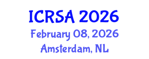 International Conference on Remote Sensing and Applications (ICRSA) February 08, 2026 - Amsterdam, Netherlands