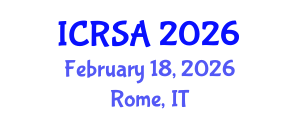 International Conference on Remote Sensing and Applications (ICRSA) February 18, 2026 - Rome, Italy