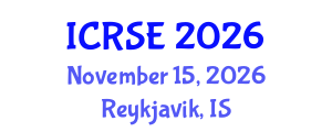 International Conference on Remote Sensing and Environment (ICRSE) November 15, 2026 - Reykjavik, Iceland