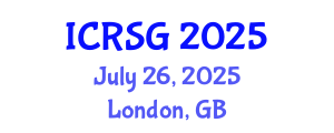 International Conference on Remote Sensing and Geoinformation (ICRSG) July 26, 2025 - London, United Kingdom