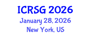 International Conference on Remote Sensing and Geomorphology (ICRSG) January 28, 2026 - New York, United States