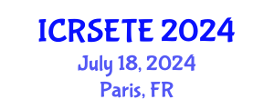 International Conference on Remote Sensing, Environment and Transportation Engineering (ICRSETE) July 18, 2024 - Paris, France
