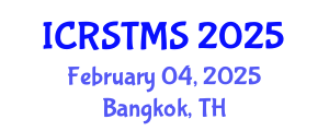 International Conference on Remote Sensing of Terrestrial and Marine Ecosystems (ICRSTMS) February 04, 2025 - Bangkok, Thailand