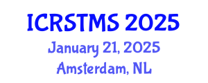 International Conference on Remote Sensing of Terrestrial and Marine Ecosystems (ICRSTMS) January 21, 2025 - Amsterdam, Netherlands
