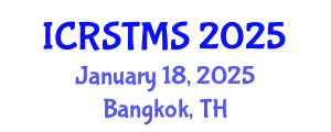 International Conference on Remote Sensing of Terrestrial and Marine Ecosystems (ICRSTMS) January 18, 2025 - Bangkok, Thailand
