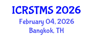 International Conference on Remote Sensing of Terrestrial and Marine Ecosystems (ICRSTMS) February 04, 2026 - Bangkok, Thailand