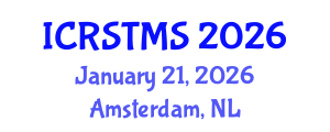 International Conference on Remote Sensing of Terrestrial and Marine Ecosystems (ICRSTMS) January 21, 2026 - Amsterdam, Netherlands